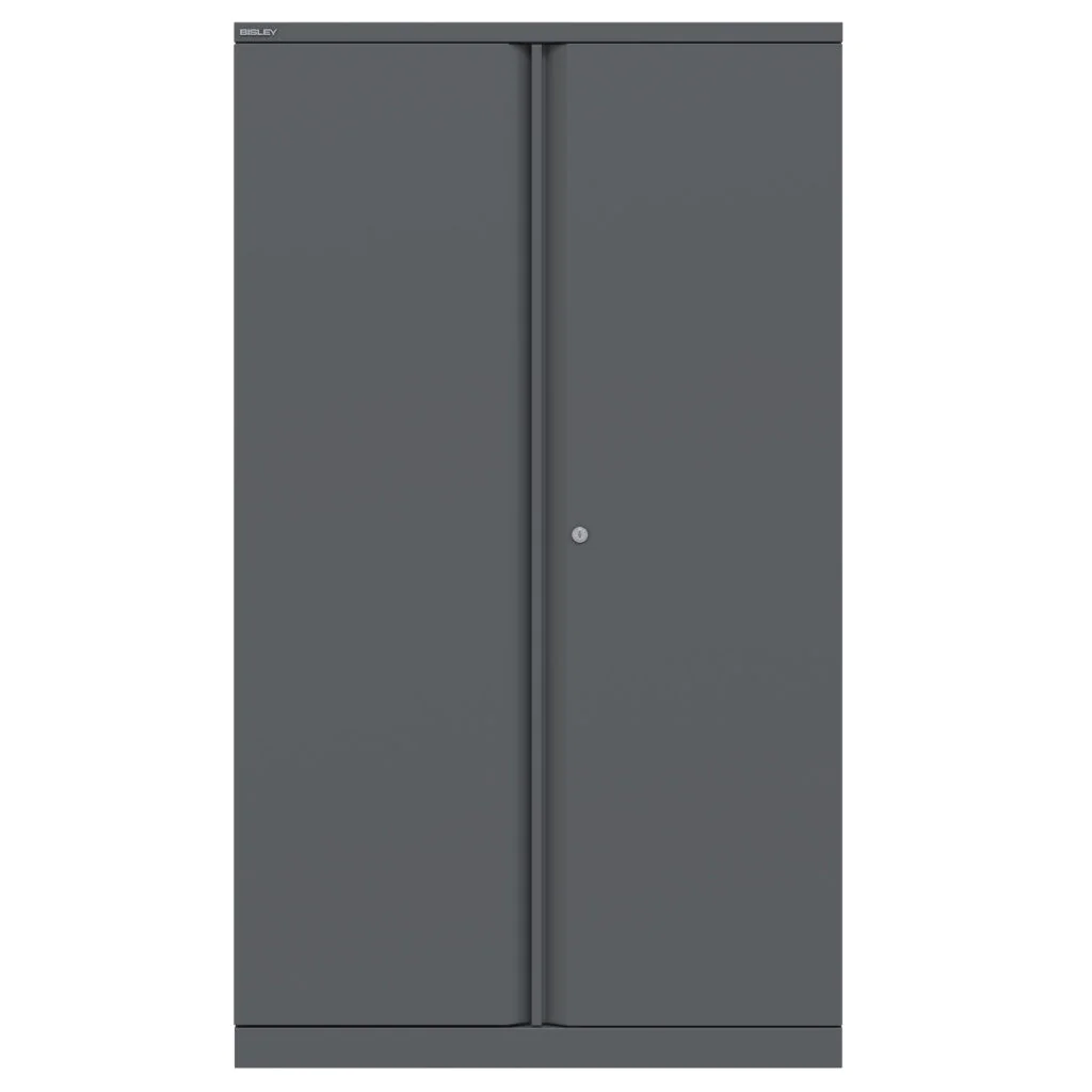 Bisley Flügeltürenschrank Essentials B90 H157 in Anthrazit mit drei Einlegeböden