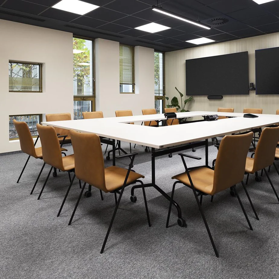 Flib Klapptisch als mobile und platzsparende Lösung für Konferenzräume