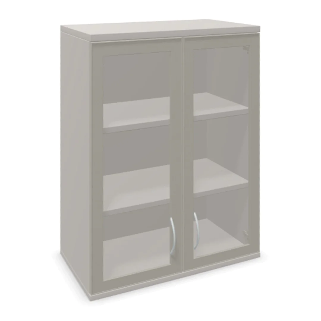 Aktenschrank Aufsatz endless 3 OH Alurahmenglastür, Freisteller