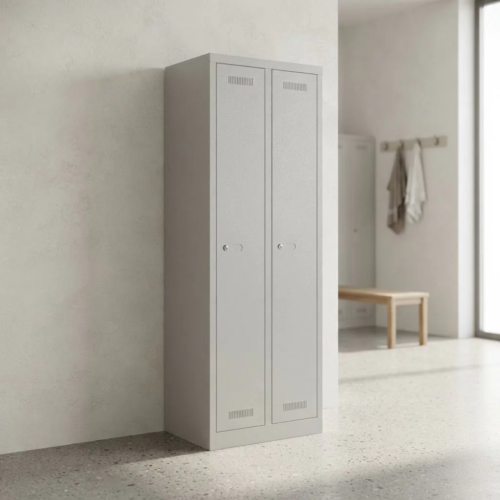 Bisley Garderobenschrank Monobloc mit zwei Fächern aus Stahl