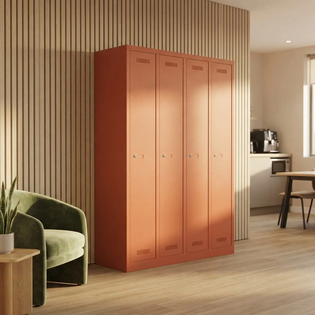 Bisley Garderobenschrank Monobloc mit vier Fächern aus Stahl