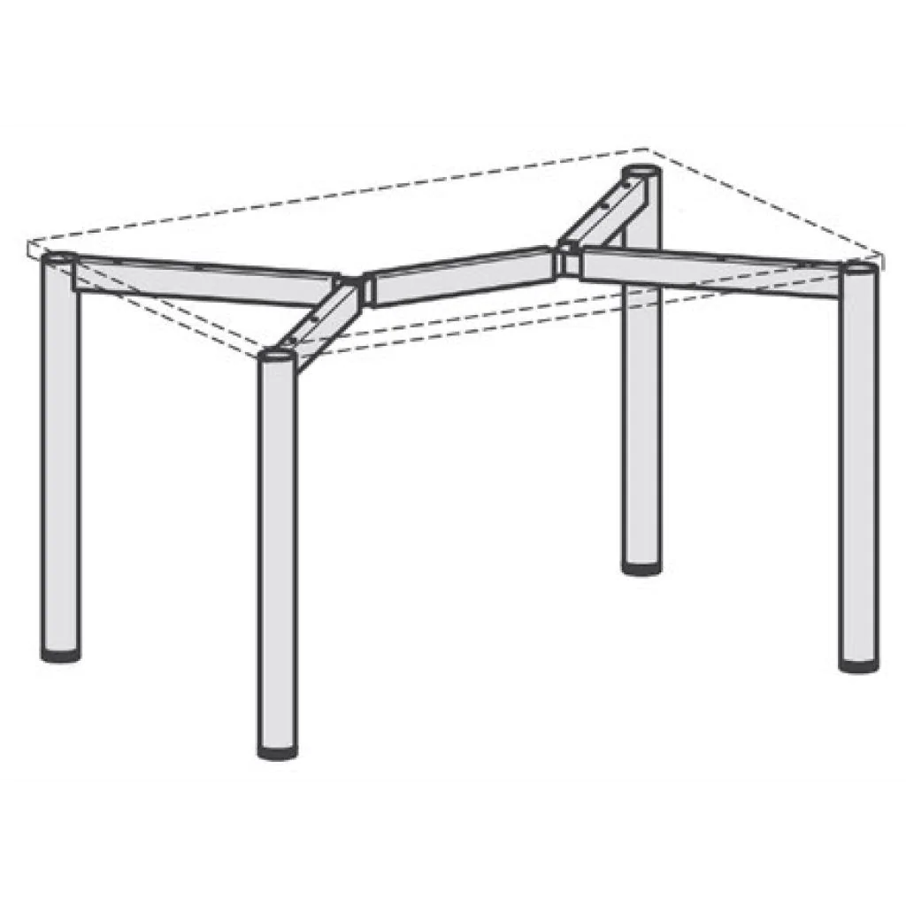 Geramöbel Einzelstützfuß 4-Flex Detailansicht in Silber