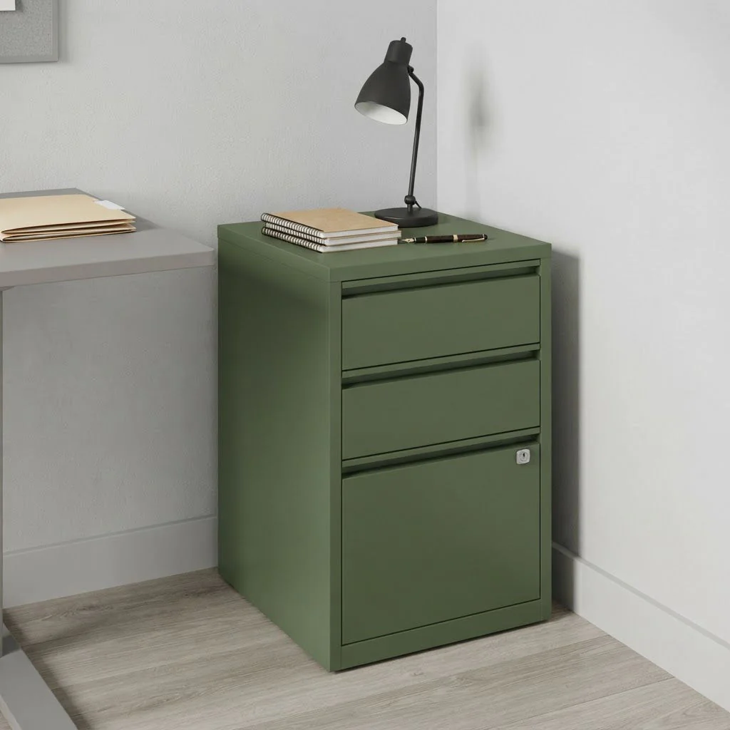Bisley Beistellcontainer HF3 aus Stahl mit Material- und Registraturschublade