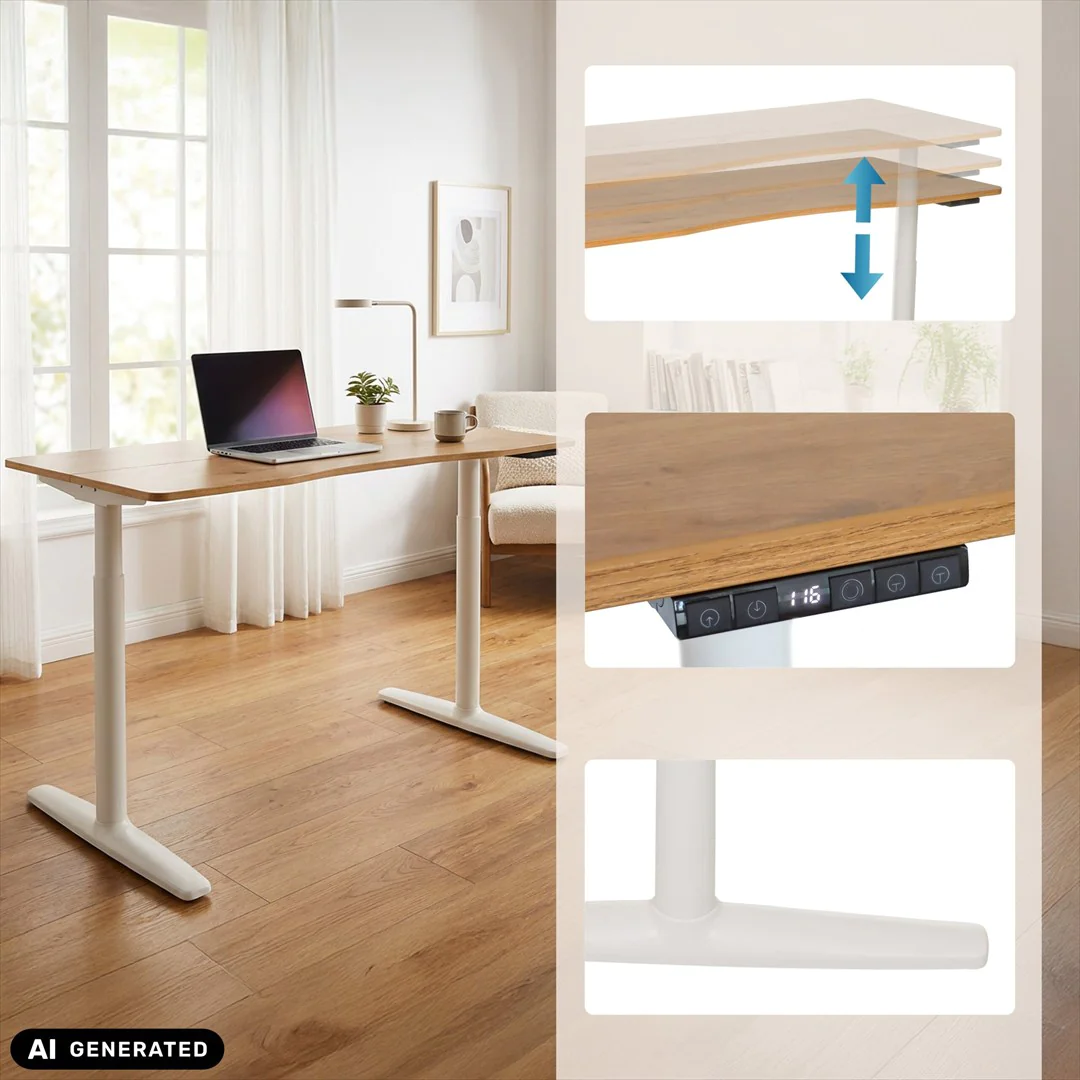 HJH Schreibtisch STAND PRO R 140x70 höhenverstellbar