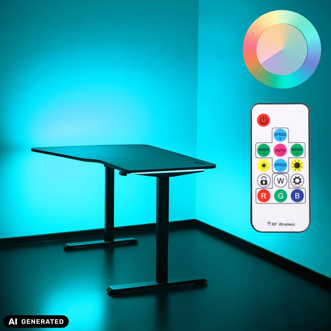 HJH Schreibtisch Worktime Game 140x100 LED höhenverstellbar