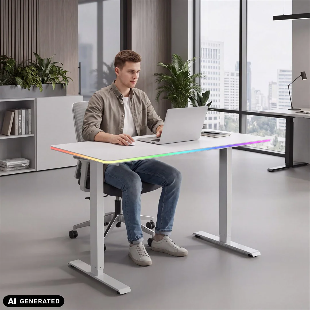 HJH Schreibtisch Worktime LED 120x60 höhenverstellbar