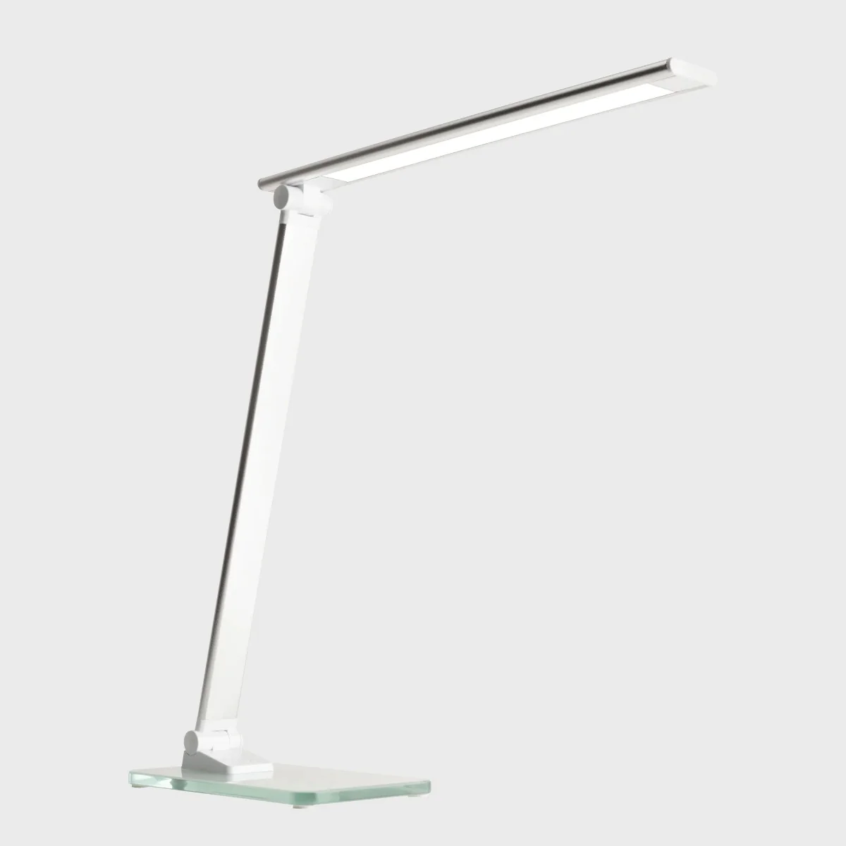 Detailansicht des stabilen Glasfußes und des ultra-kompakten, faltbaren Designs
