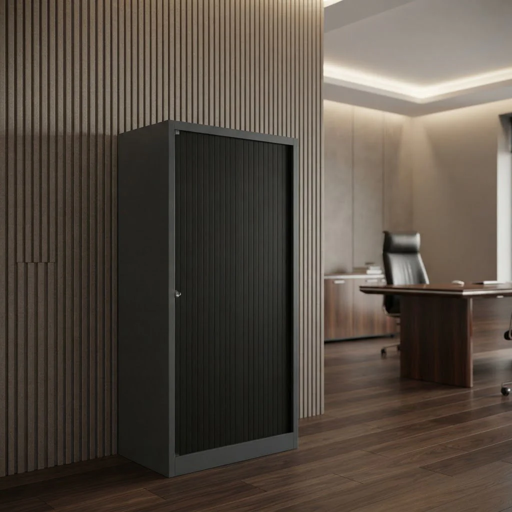 Bisley Rollladenschrank Essentials 80 cm breit aus Stahl mit Rollladentür