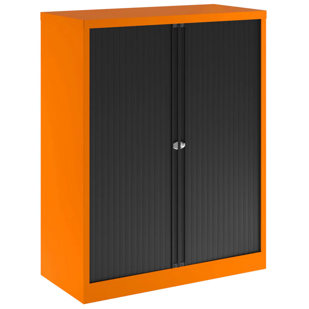 Bisley Rollladenschrank Essentials in Orange mit Rollladentür