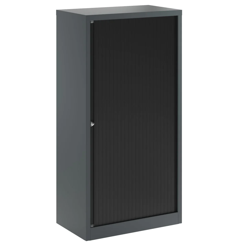 Bisley Rollladenschrank Essentials 80 cm breit in Schwarz als Aufbewahrung im Büro