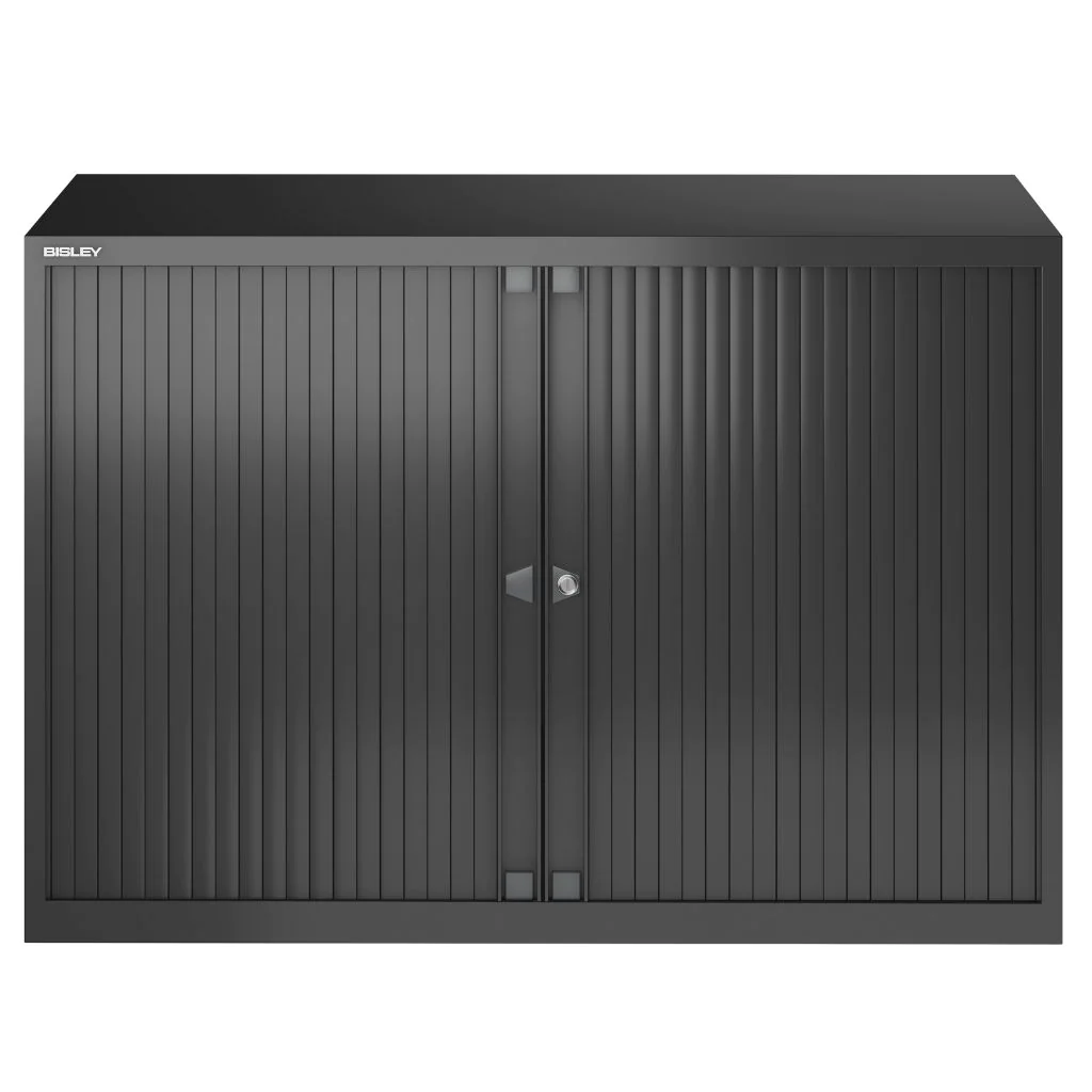 Bisley Rollladenschrank EuroTambour ET41006 in Schwarz als Sideboard im Büro