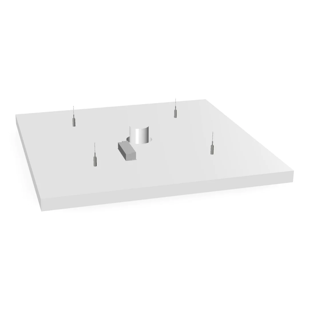 Frameless Spot Deckenabsorber mit Leuchte, Freisteller