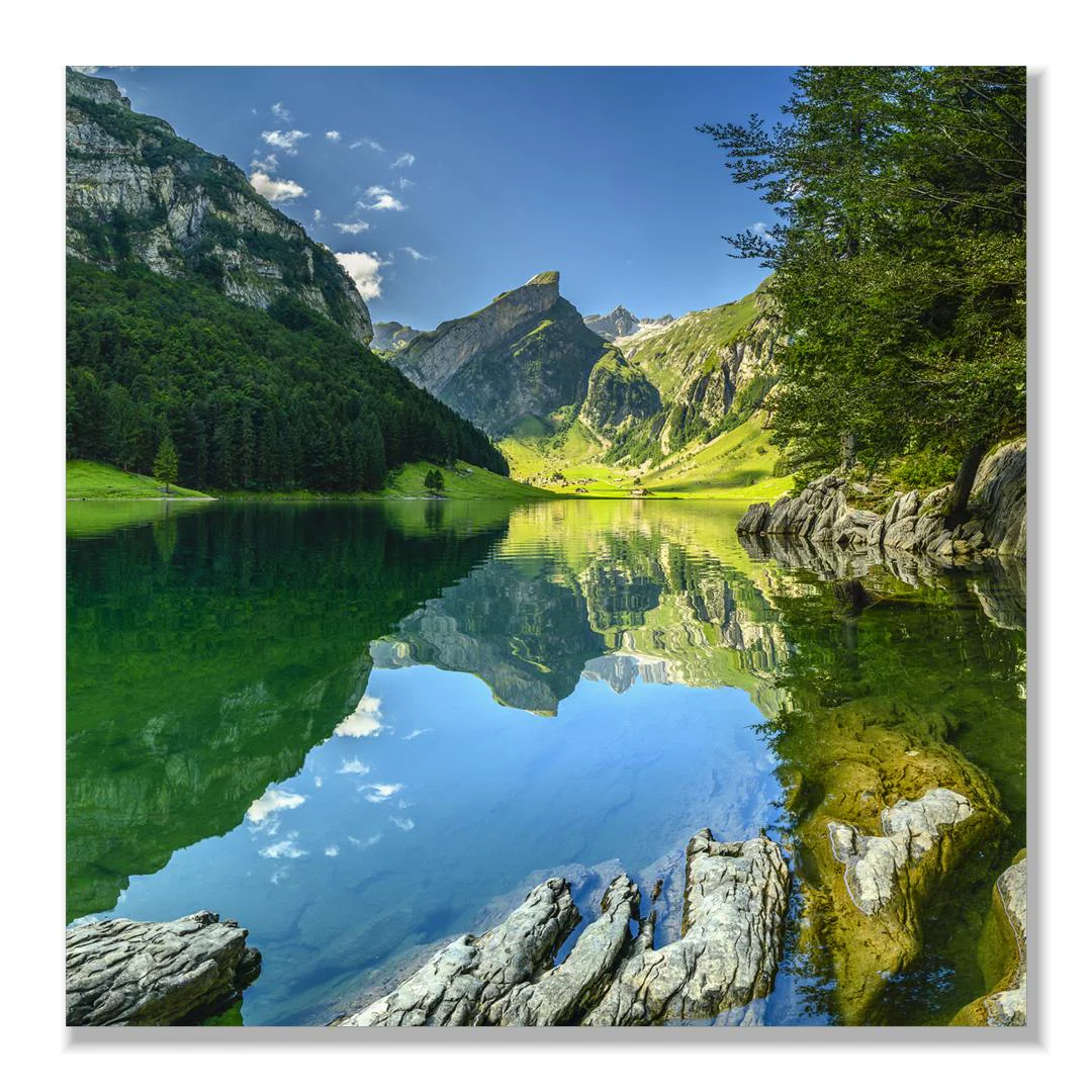 Frameless Picture Akustikbild – Der Bergsee, Freisteller