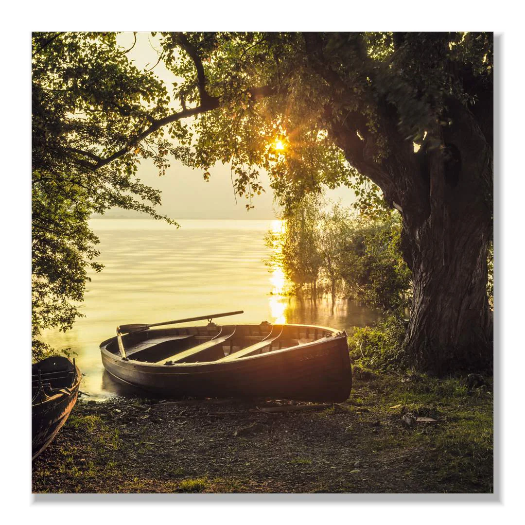 Frameless Picture Akustikbild – Fischerboote, Freisteller