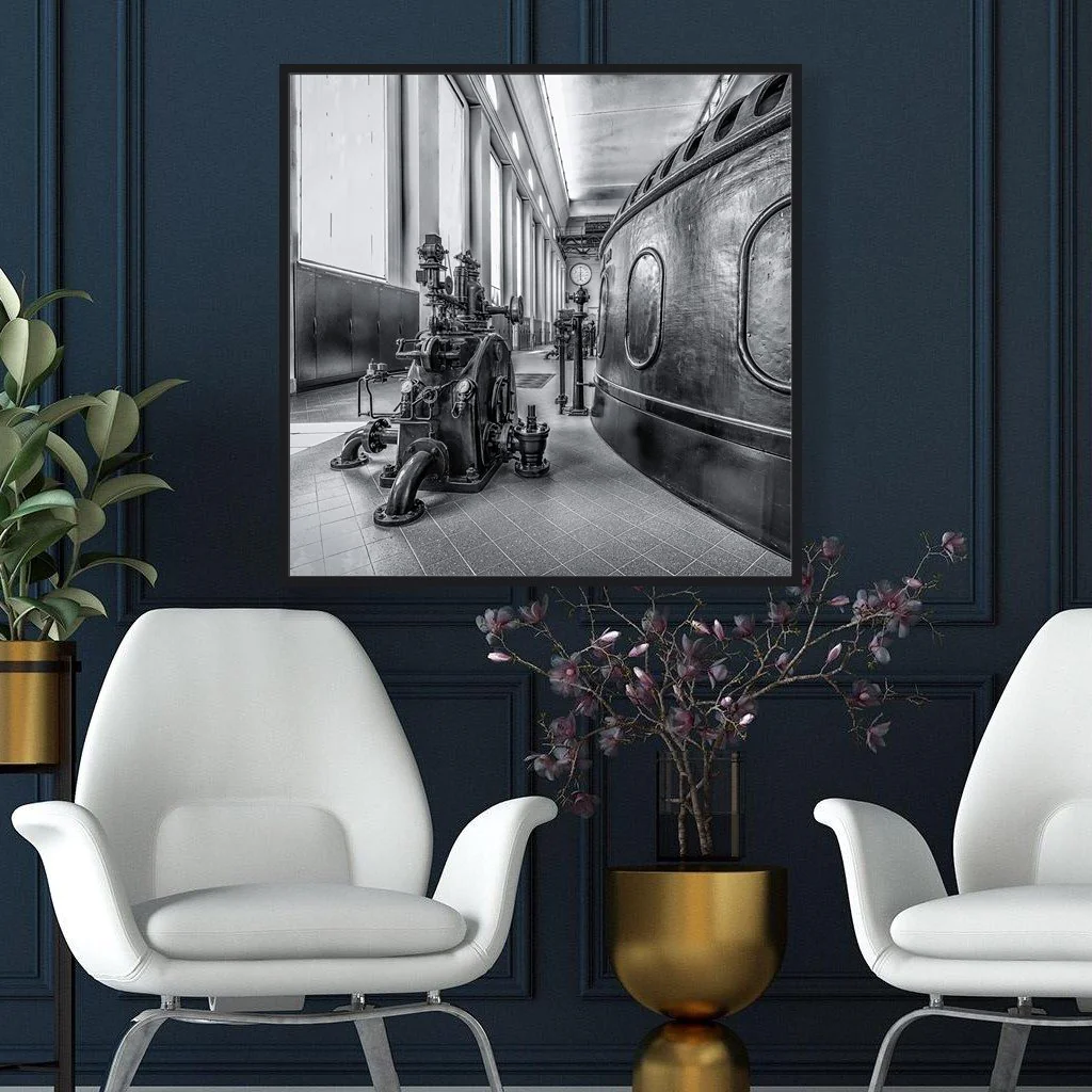 Frameless Picture Akustikbild – Kraftwerk S/W, Anwendungsbeispiel