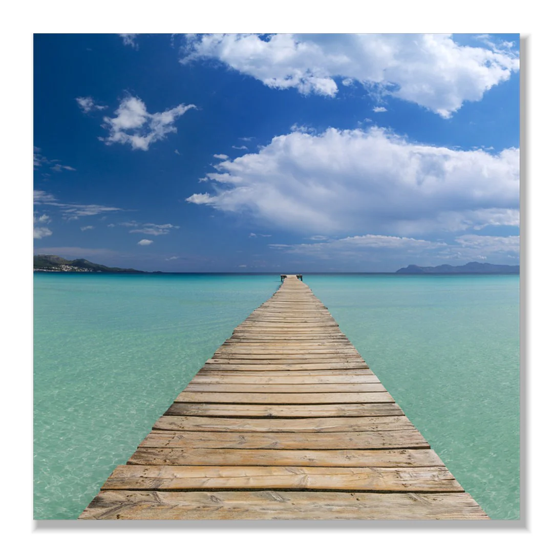 Frameless Picture Akustikbild – Mallorca Steg, Freisteller