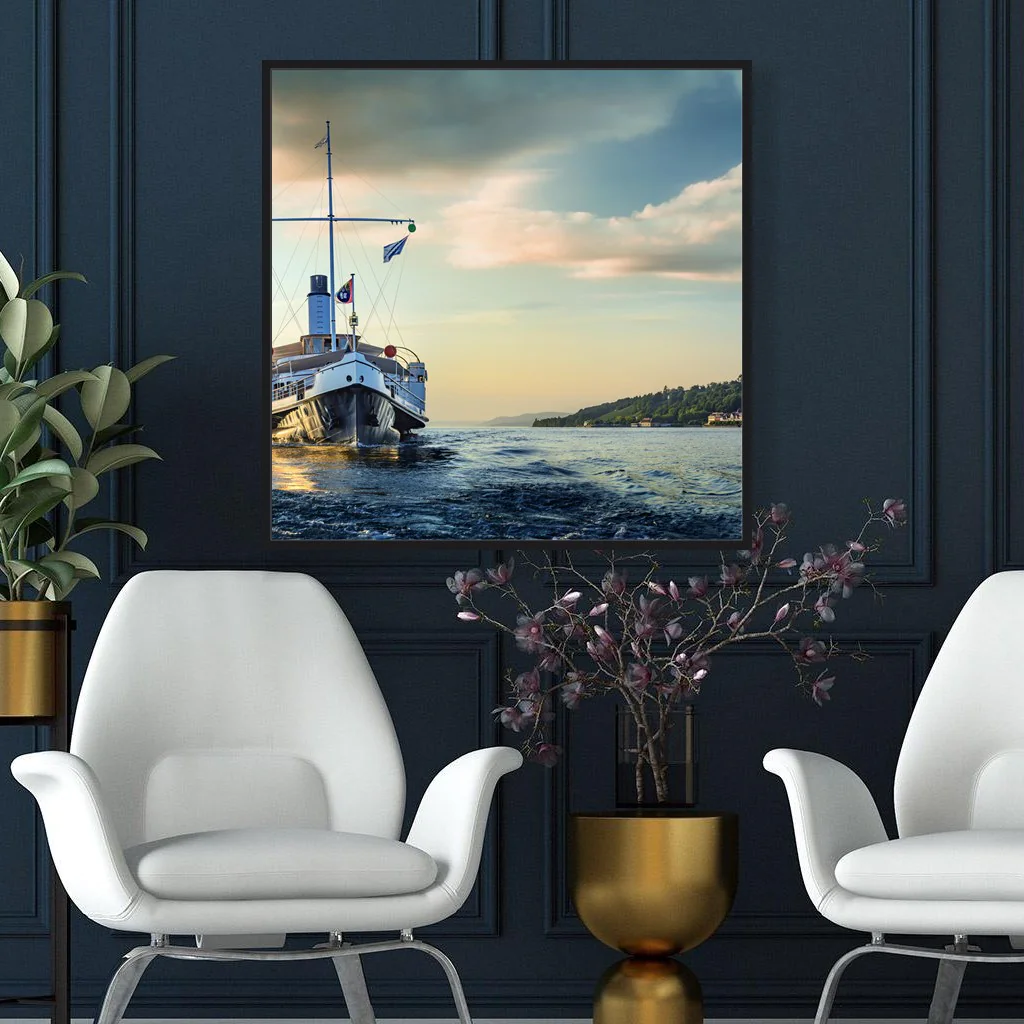 Frameless Picture Akustikbild – Steamboat, Anwendungsbeispiel