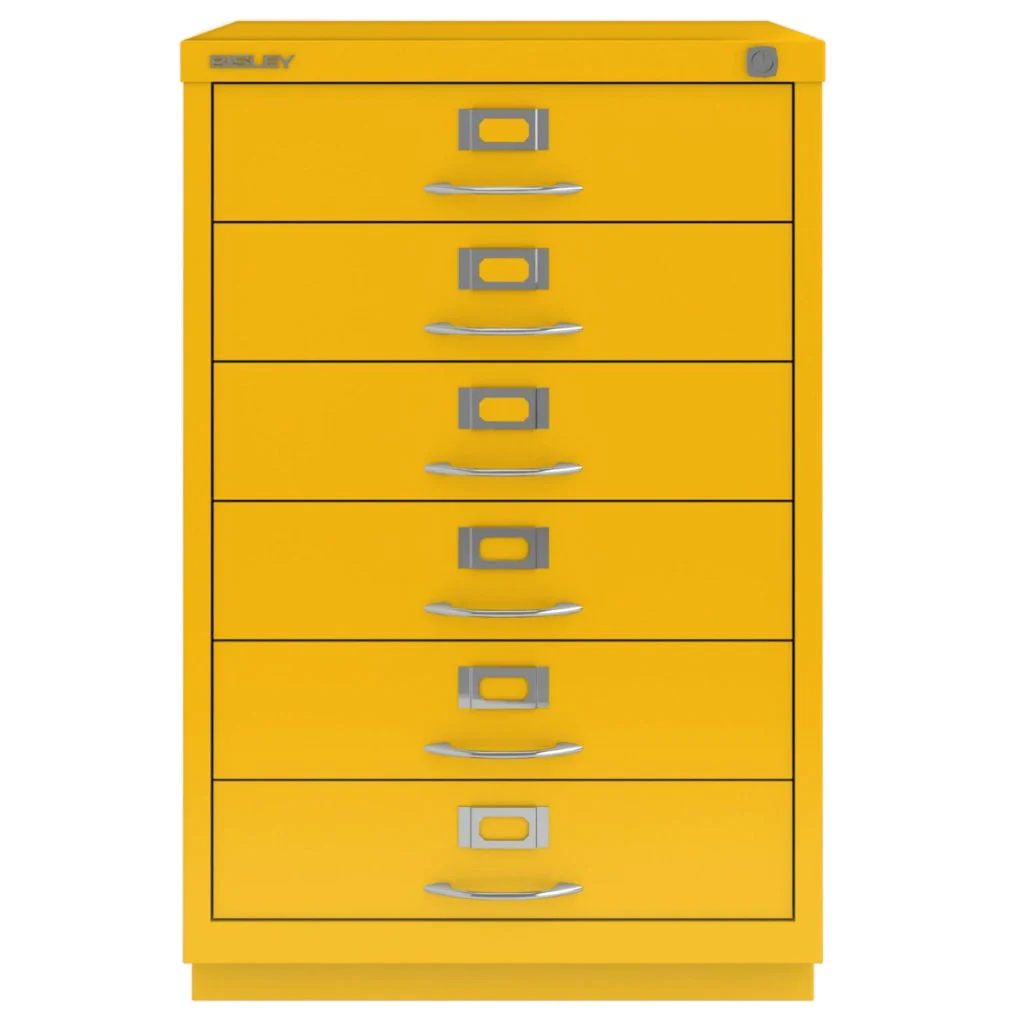 Bisley Schubladenschrank F mit 6 Universalschubladen in Gelb