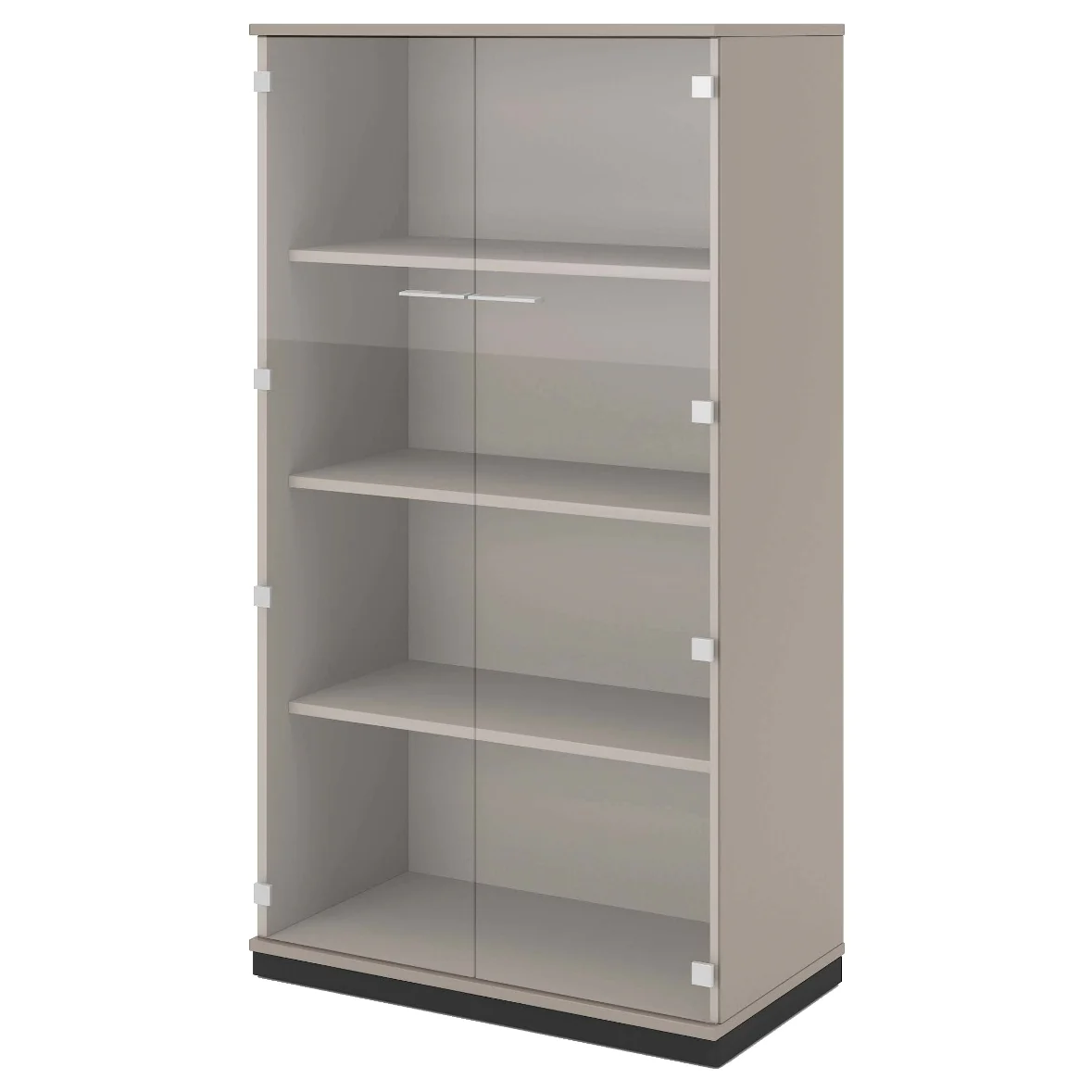 Der SQart Glasflügeltürenschrank in Kombination mit anderen Elementen der SQart-Serie