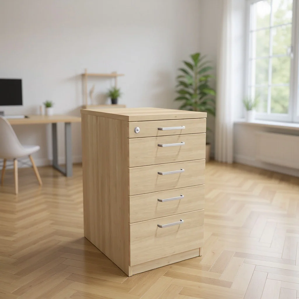 Standcontainer E10 4S als kompakte Stauraumlösung für das Homeoffice