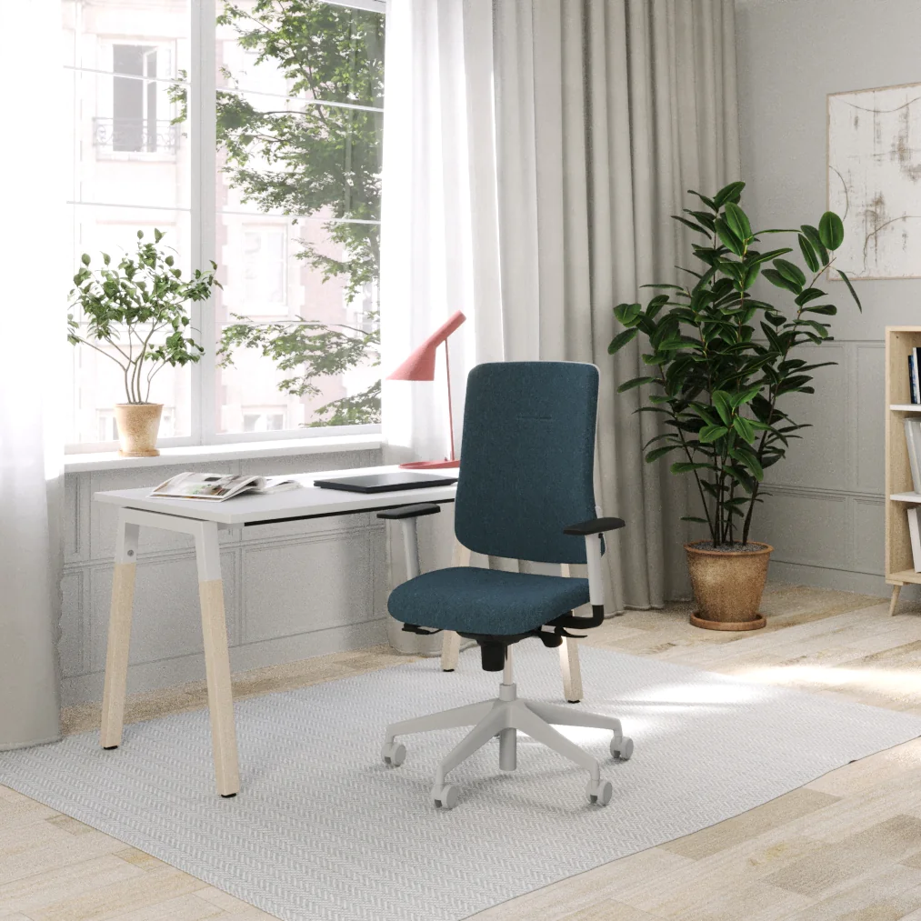 Ergonomischer Bürostuhl Utila mit gepolsterter Rückenlehne und skandinavischem Design