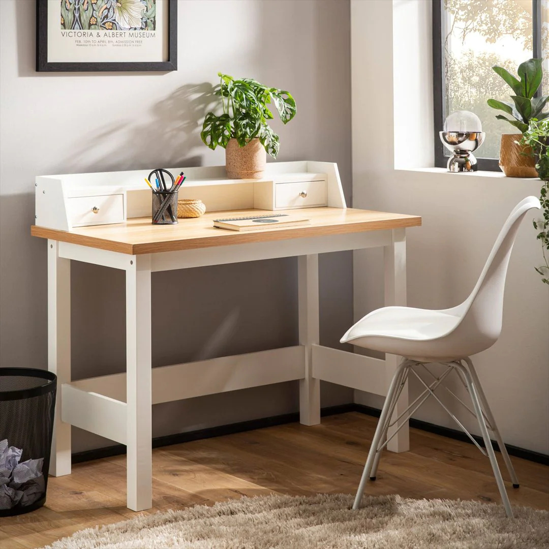 Schreibtisch 106 x 53 cm mit Schublade - Weiß