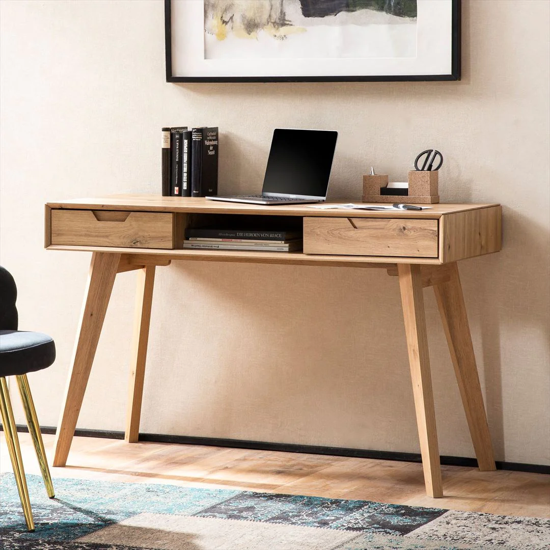 Schreibtisch 120 x 55 cm mit Stauraum - Eiche-Dekor