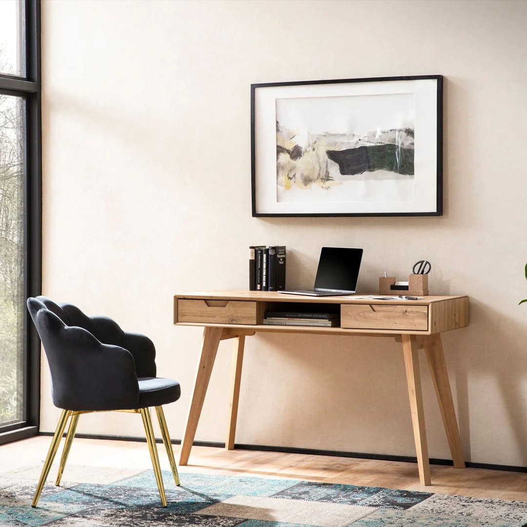 Schreibtisch 120 x 55 cm mit Stauraum - Eiche-Dekor