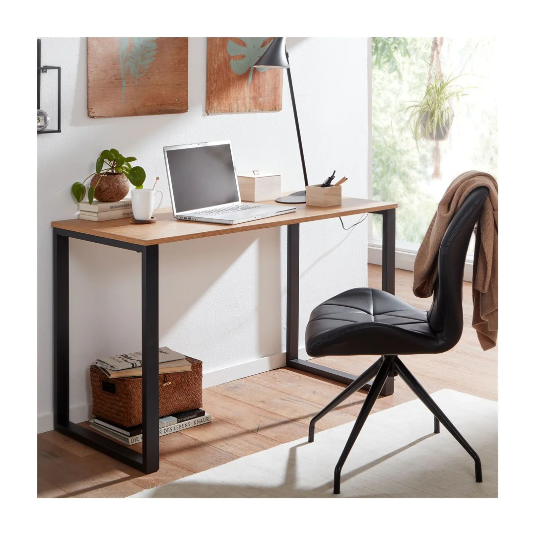 Schreibtisch 120 x 60 cm - Eiche-Dekor/Schwarz