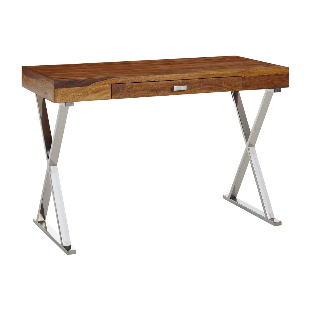Schreibtisch Sheesham Massivholz mit Schublade 120 x 55 cm