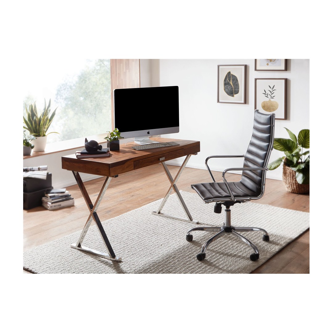 Schreibtisch Sheesham Massivholz mit Schublade 120 x 55 cm