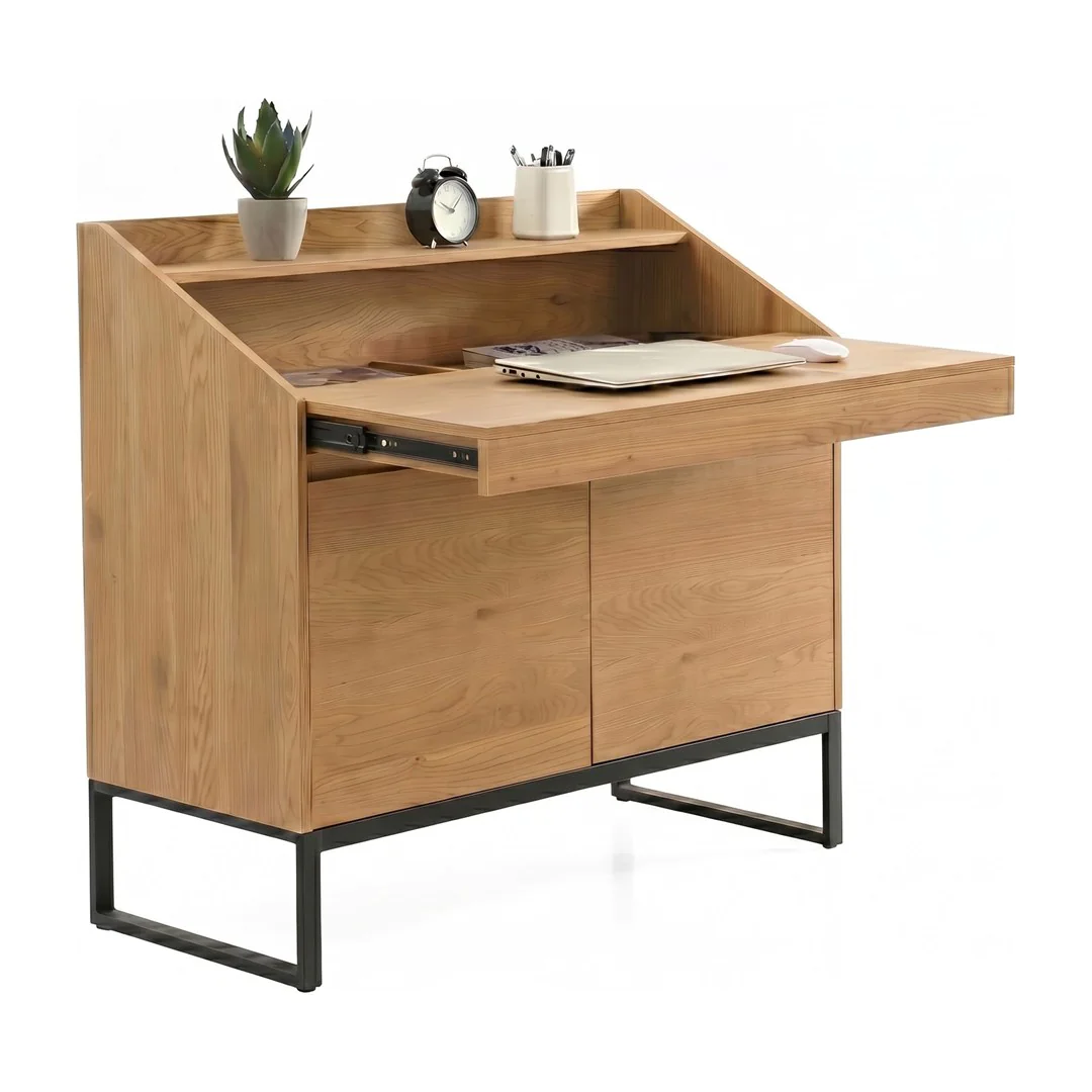 Sekretär MDF 100 cm ausziehbar mit Stauraum - Eiche-Dekor