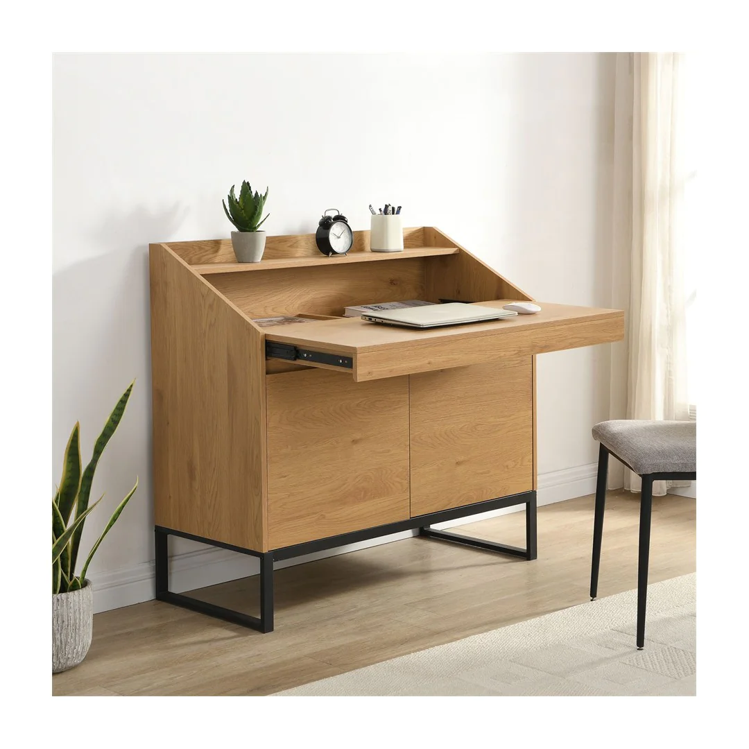 Sekretär MDF 100 cm ausziehbar mit Stauraum - Eiche-Dekor
