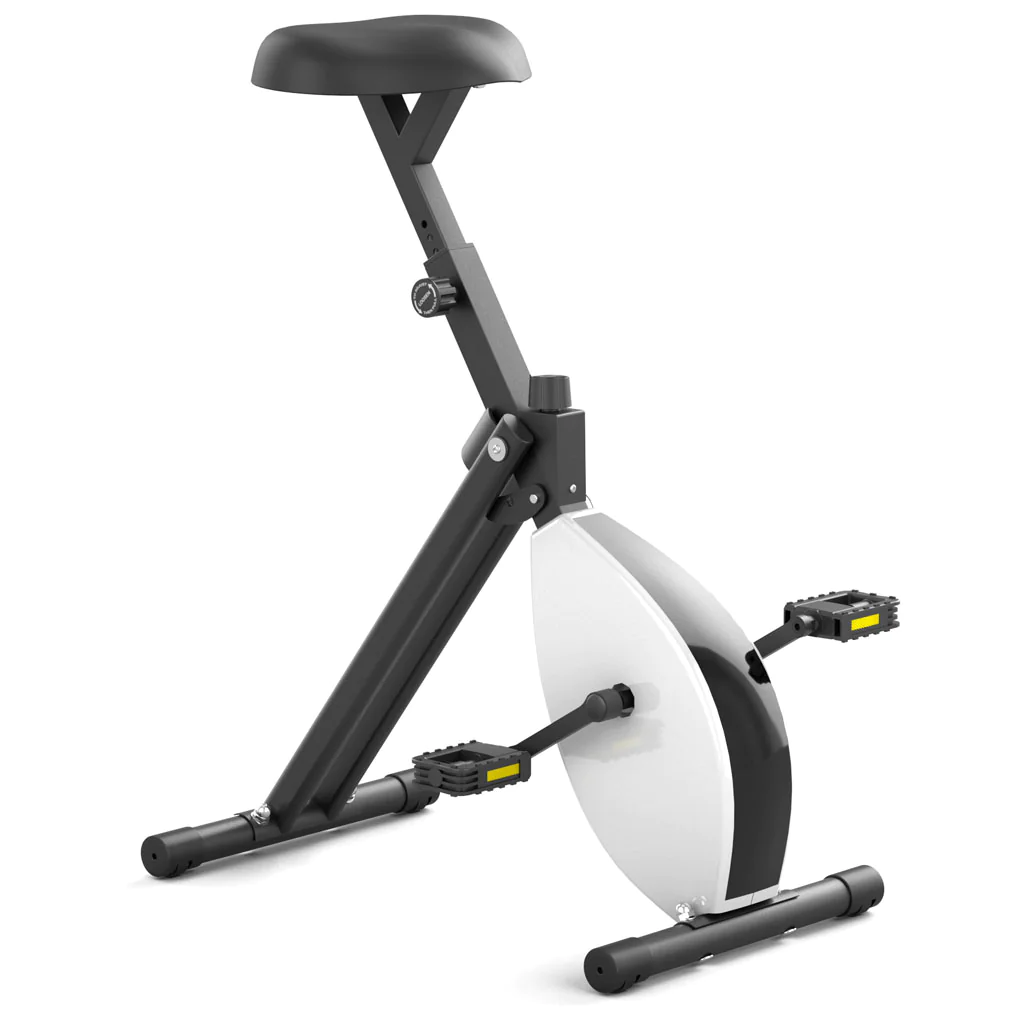 Das Deskbike in Kombination mit einem höhenverstellbaren Schreibtisch für maximale Flexibilität