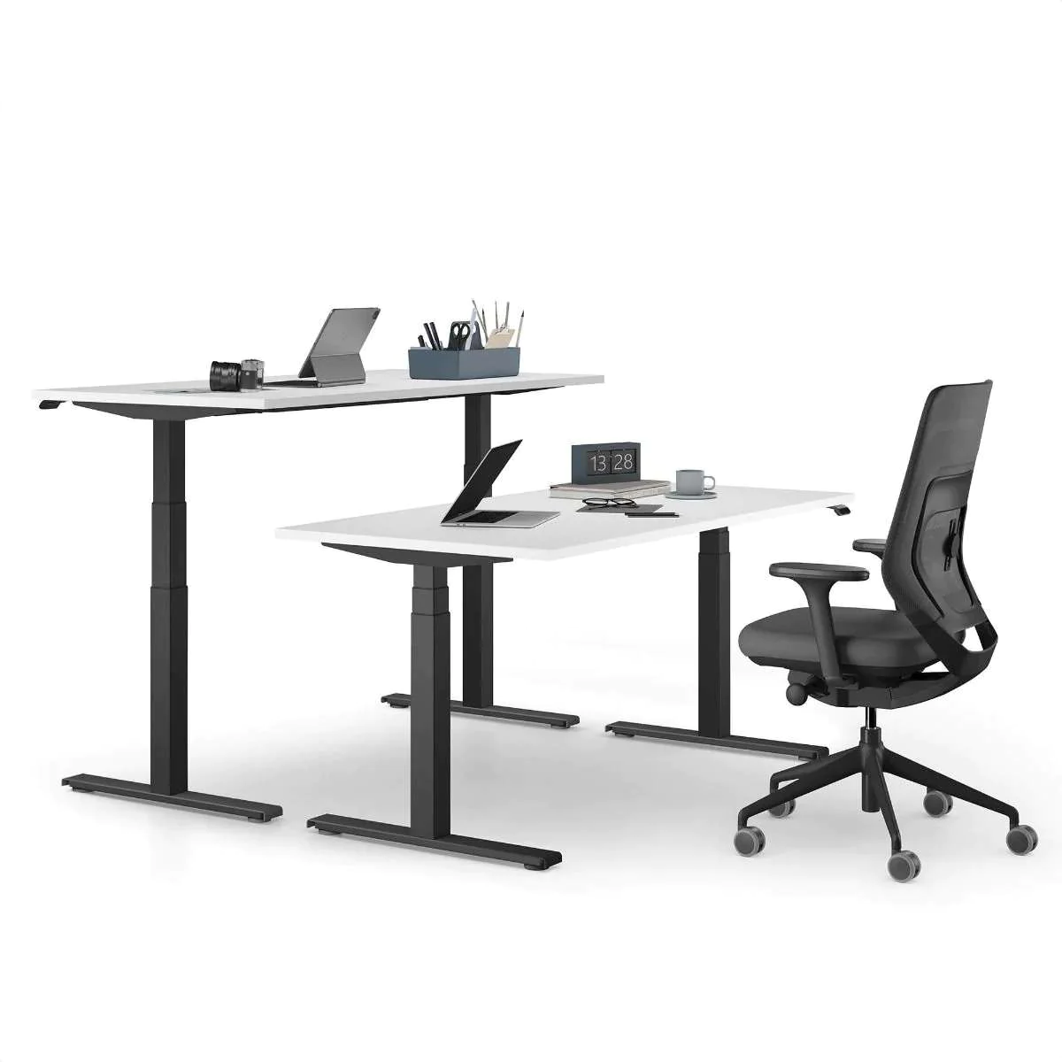 kaufen & Steh-Sitz-Tisch - ergonomisch stabil - Schreibtische elektrisch, Höhenverstellbare