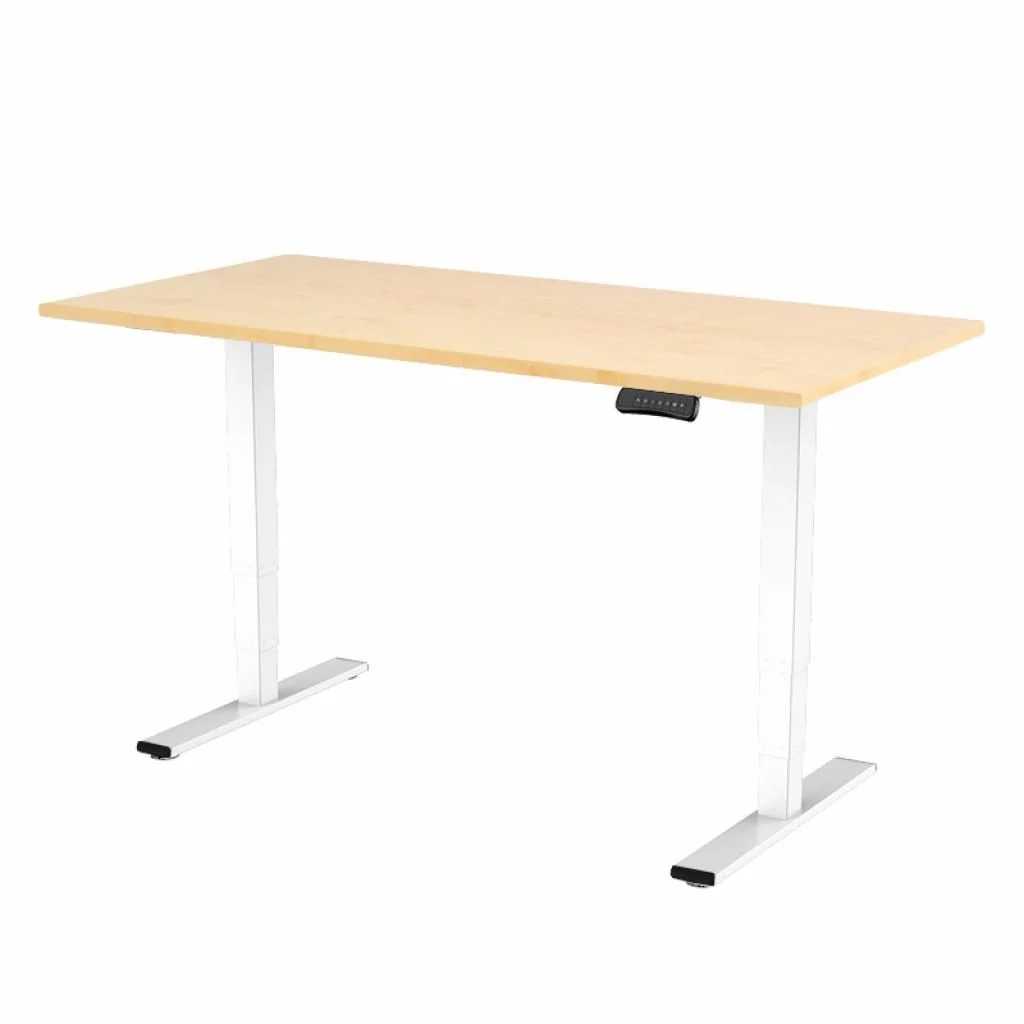 Ein höhenverstellbarer Schreibtisch in den Maßen 120 x 80 cm